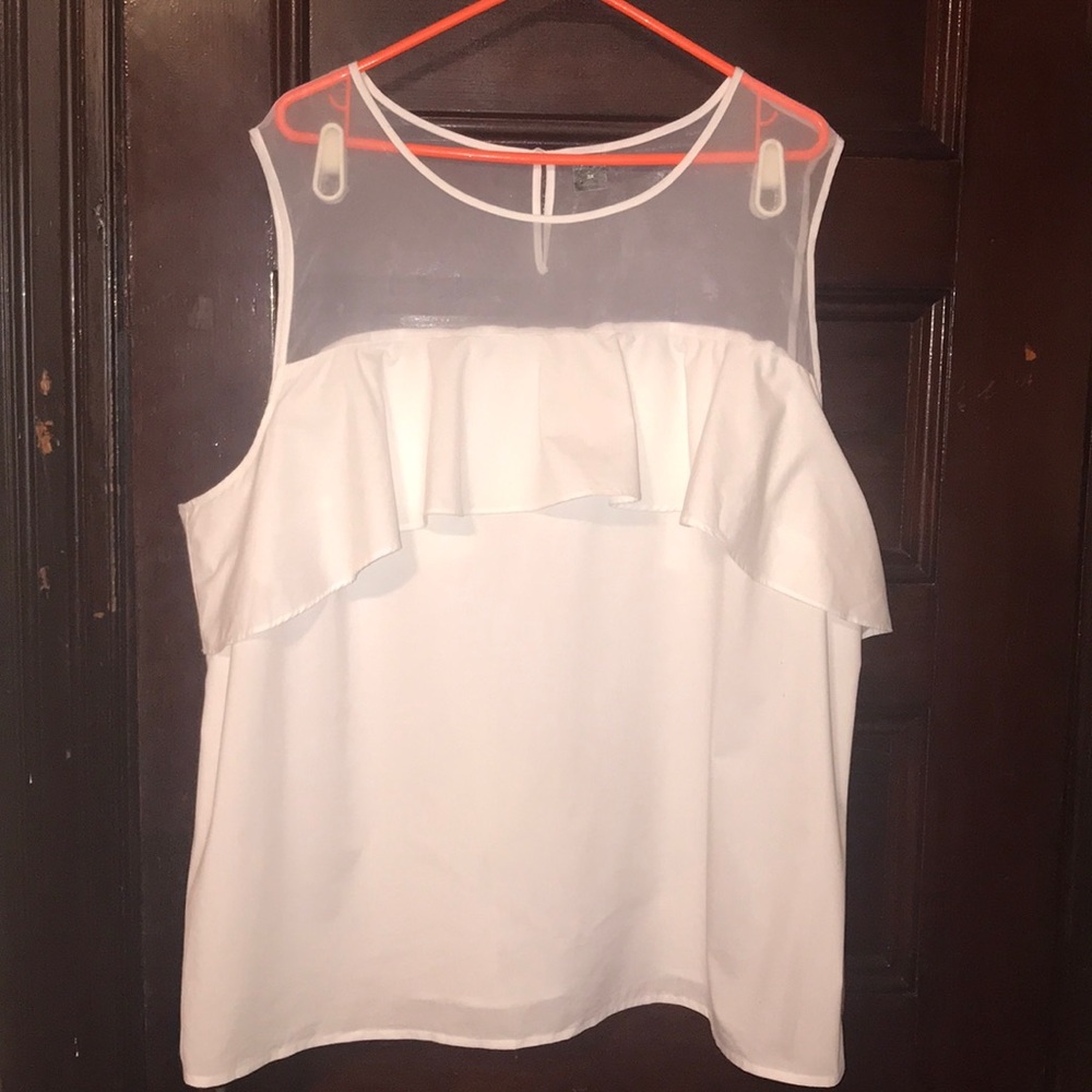 Plus Size Sleeveless Ruffle Top